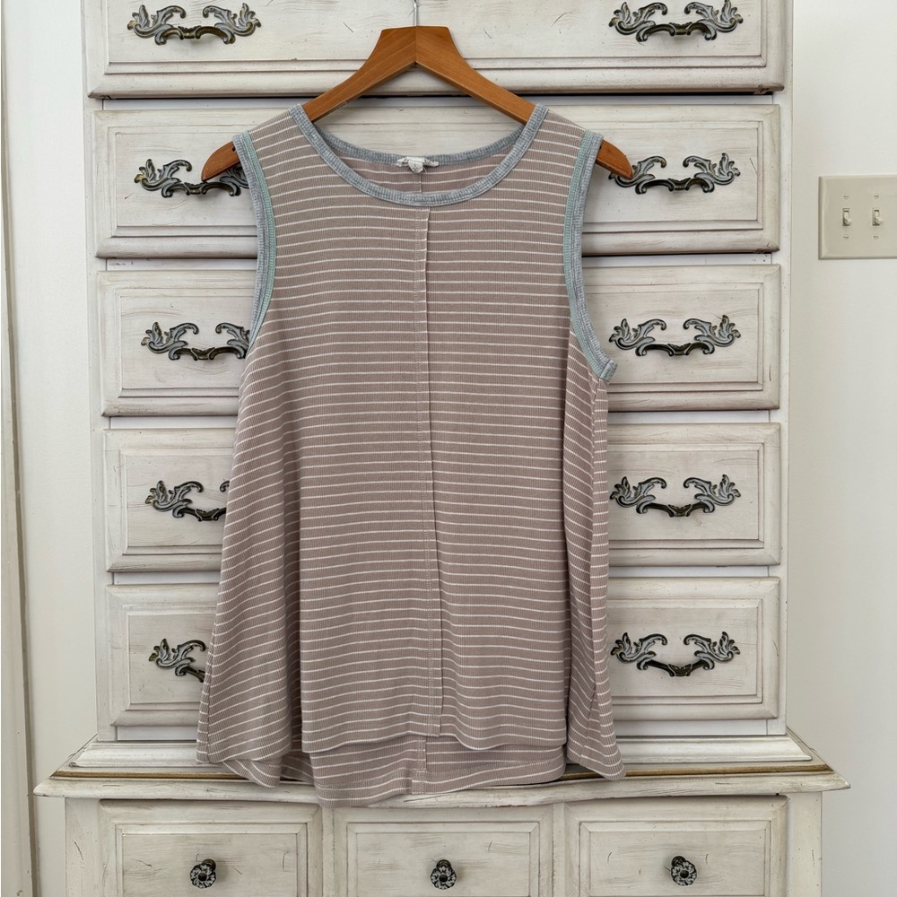 Vici Beige Ribbed Tank Top